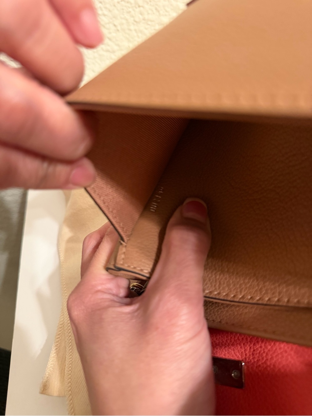 Louis Vuitton Coral Pink and Tan Crossbody Bag - Picture 10 of 11